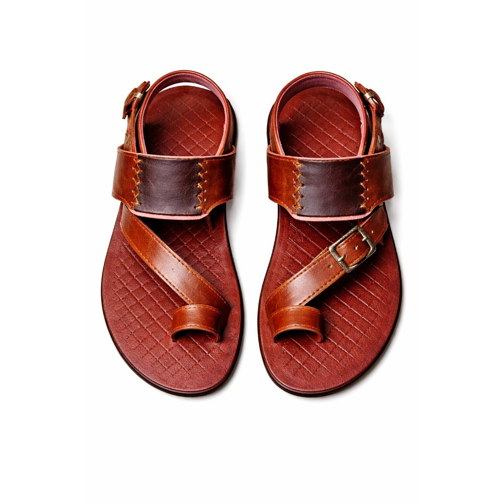 Quality Mens Brown Leather MultiStrap Sandal
